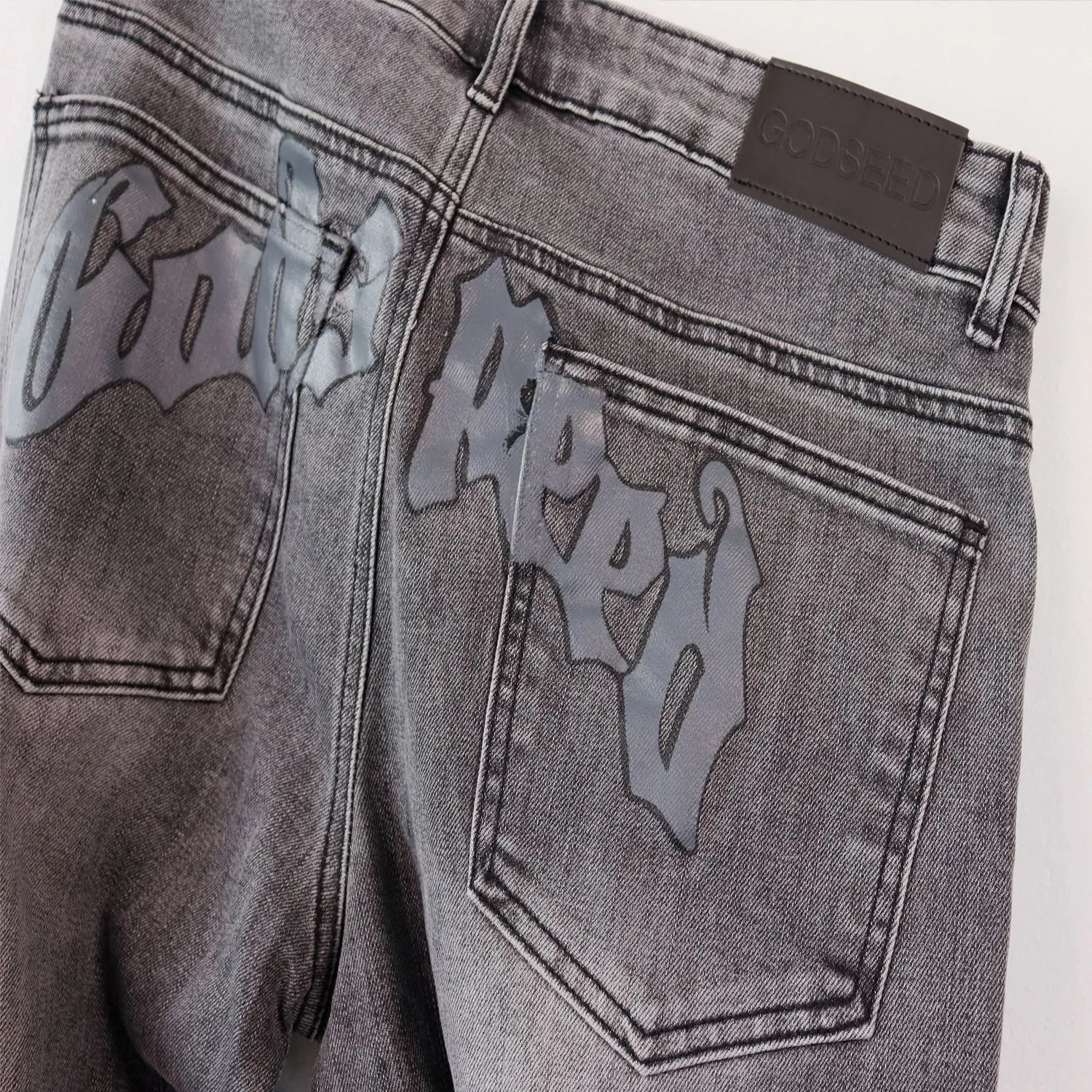 Godspeed Distressed Logo Jeans Blue - 13
