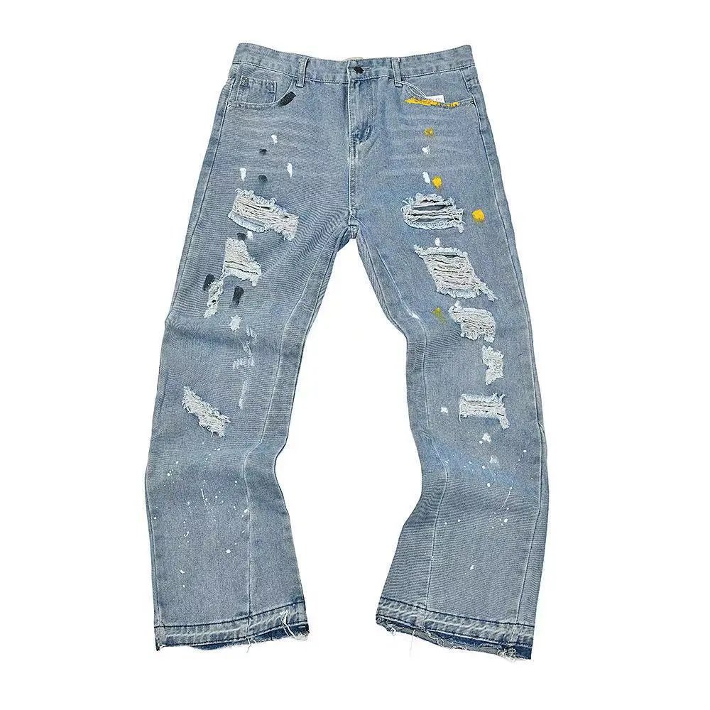 Gucci GG-Embroidered Distressed Denim Jeans - 32