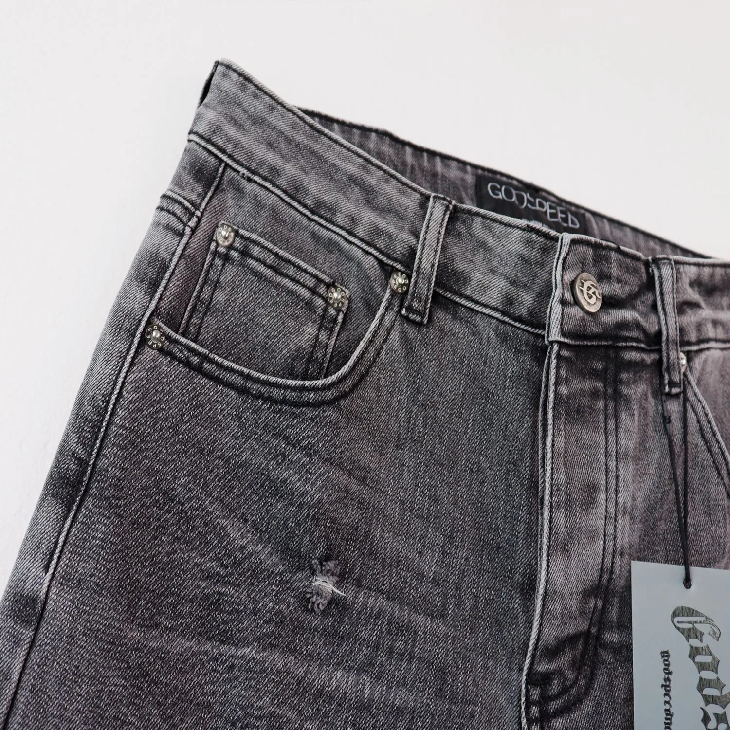 Godspeed Distressed Logo Jeans Blue - 12