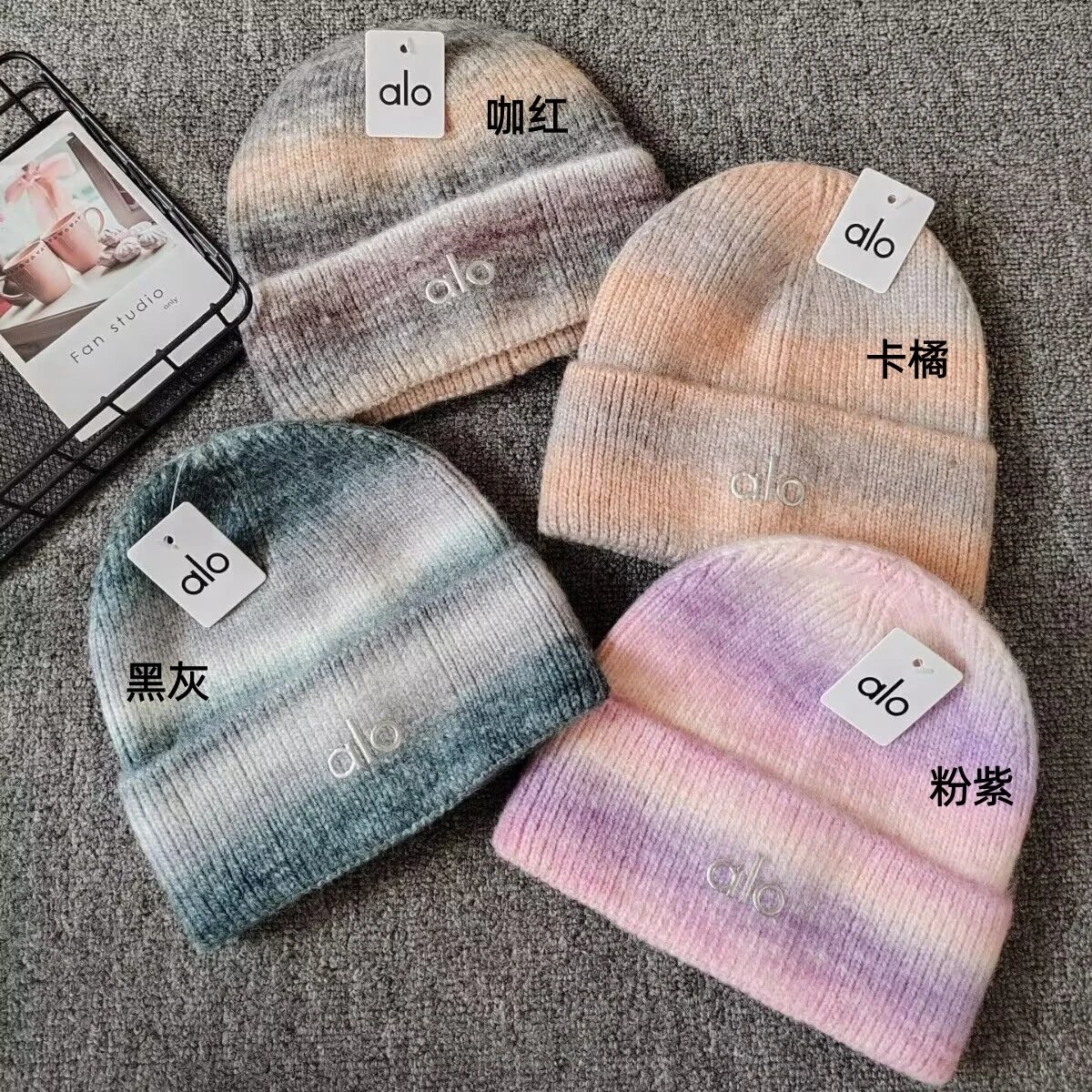 Alo Yoga Tie-Dye Beanie Pink Purple Multicolor - 2