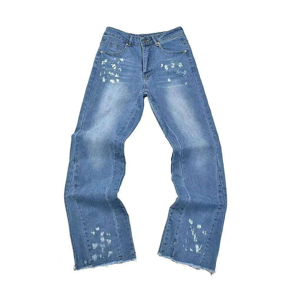Gucci GG-Embroidered Distressed Denim Jeans - 34