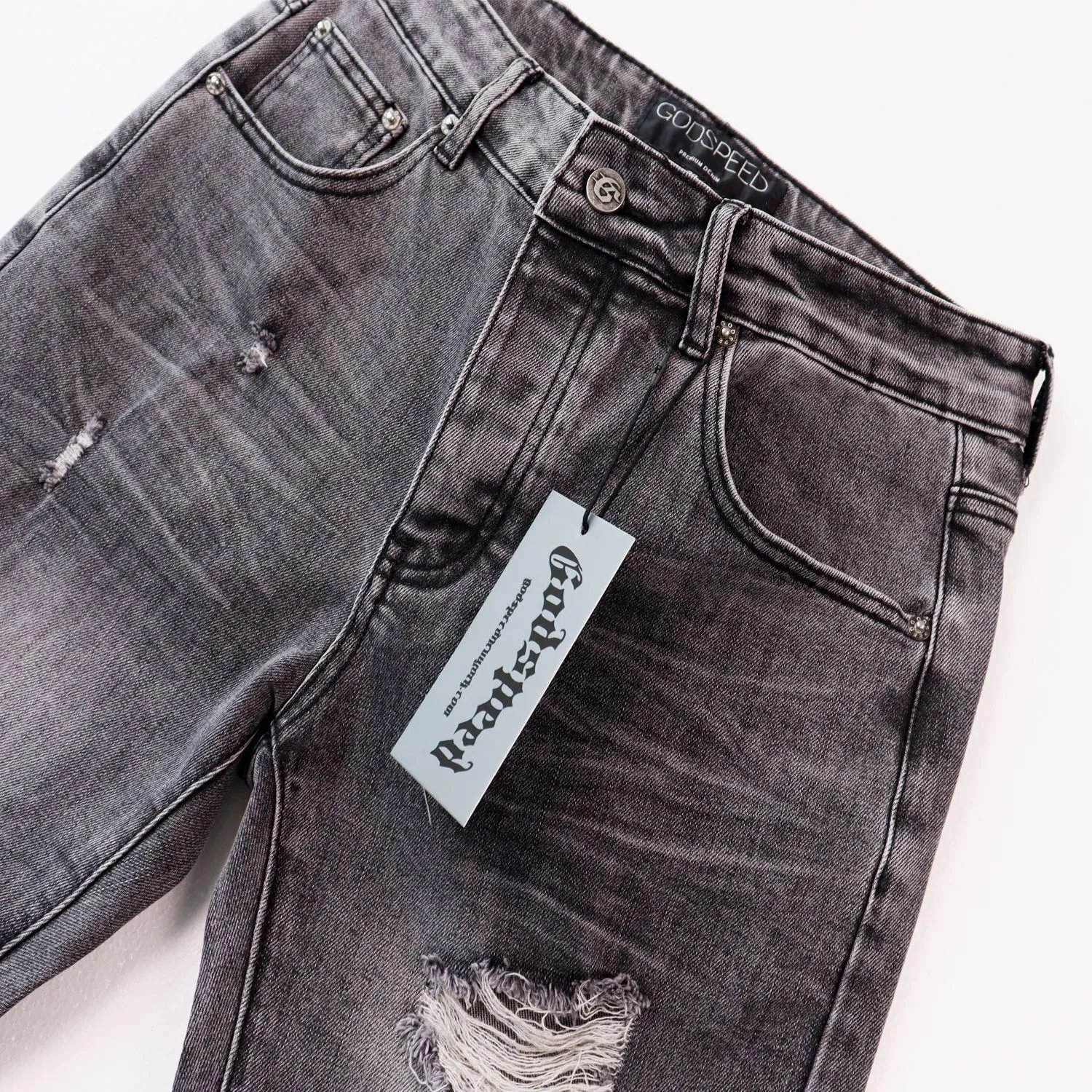 Godspeed Distressed Logo Jeans Blue - 10