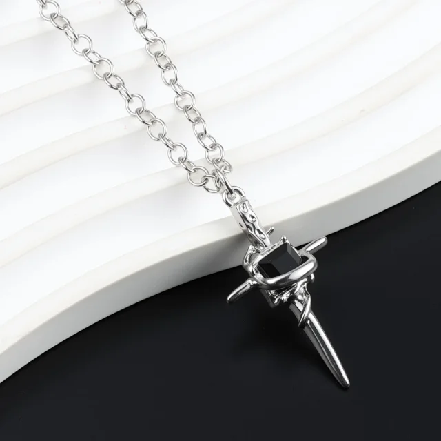 Unbranded Jewelry Gothic Cross and Heart Pendant Necklace product detail image 11