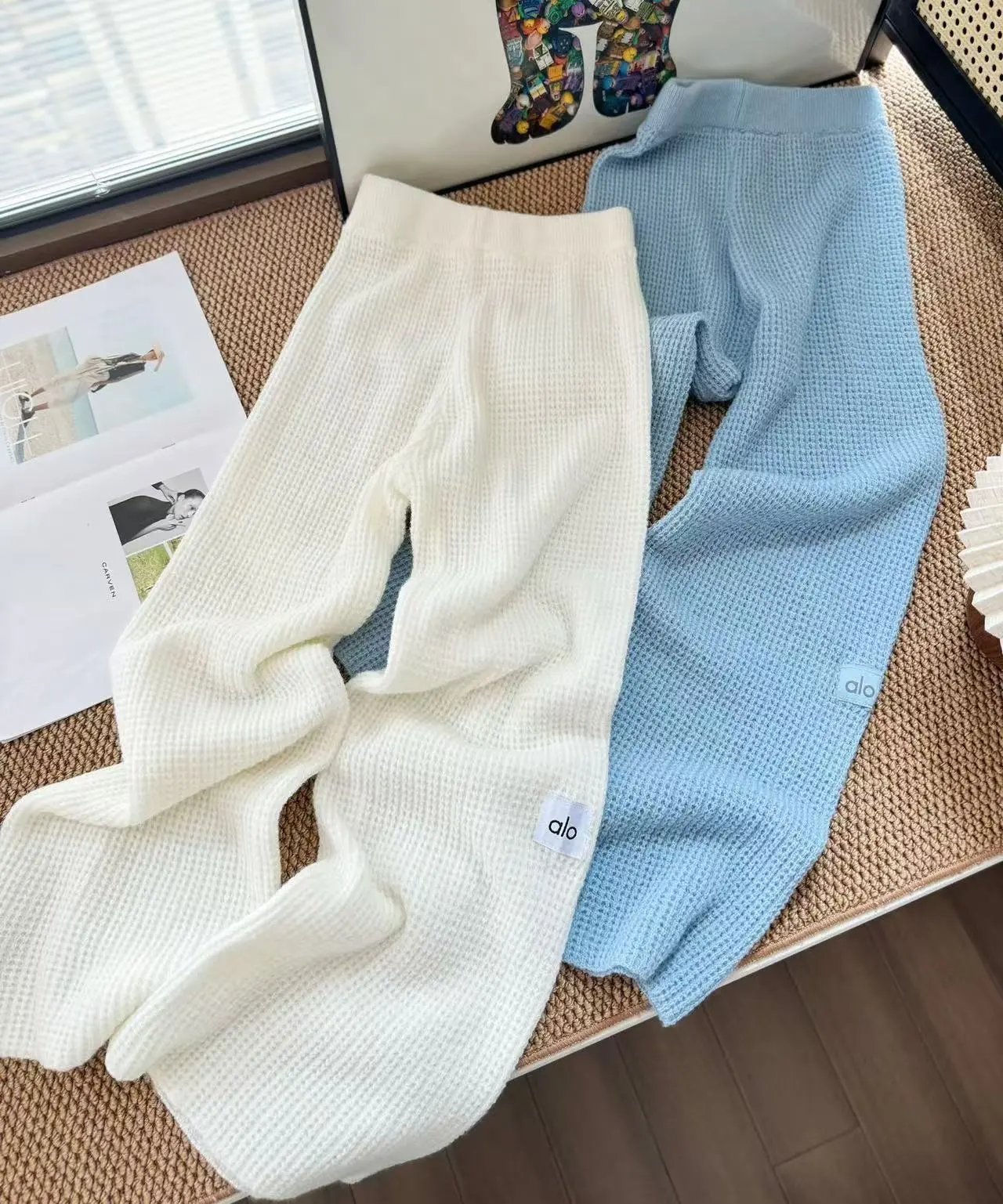MMY Ribbed Half-Zip Knit Set Sky Blue - 13