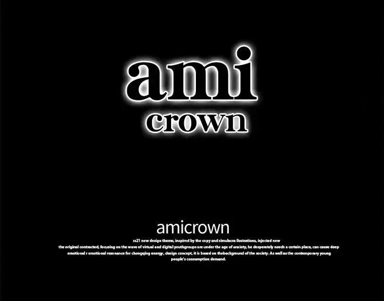 Ami Paris Striped Cotton Shirt with Red Heart Embroidery Blue - 2