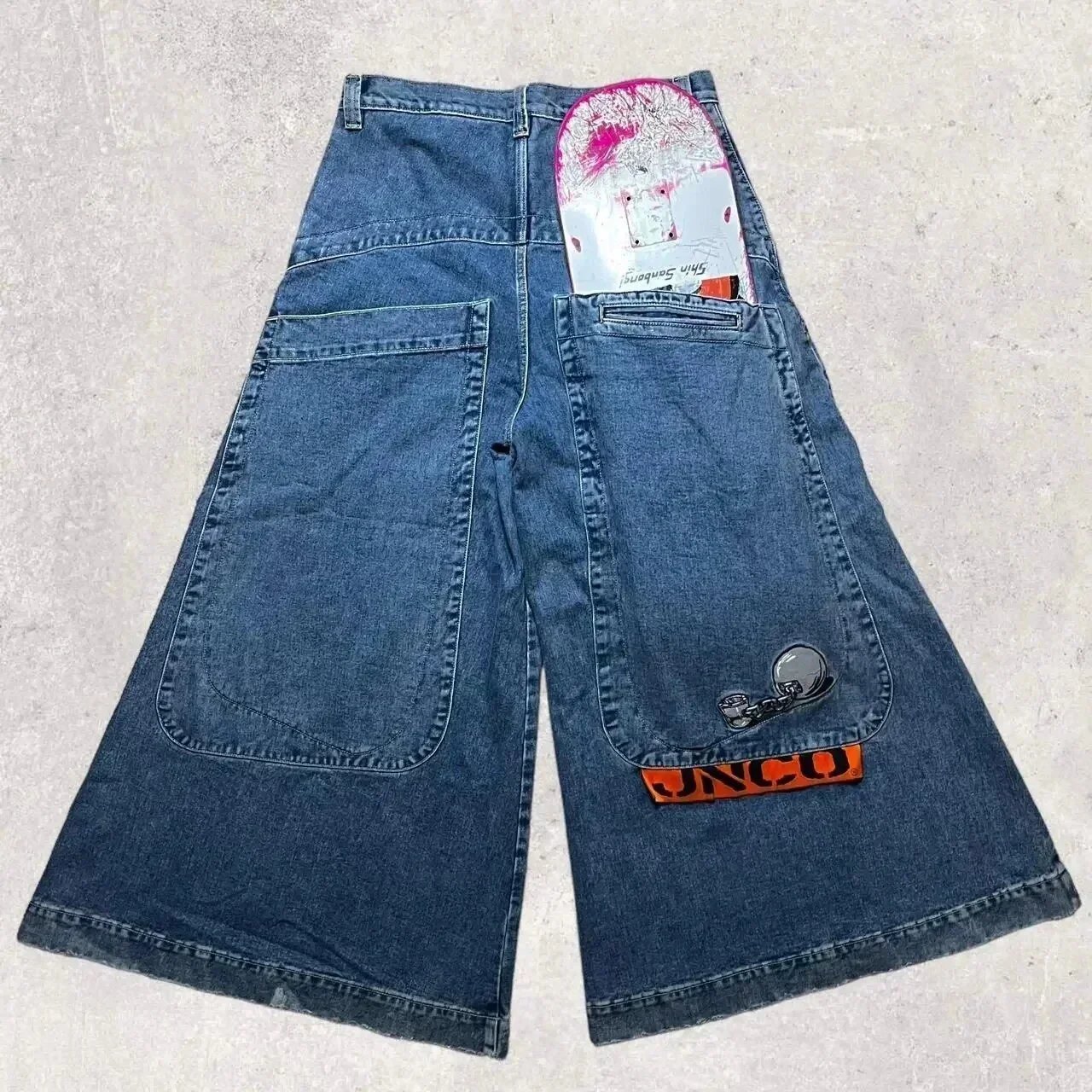 JNCO Wide-Leg Denim Shorts Blue Jeans