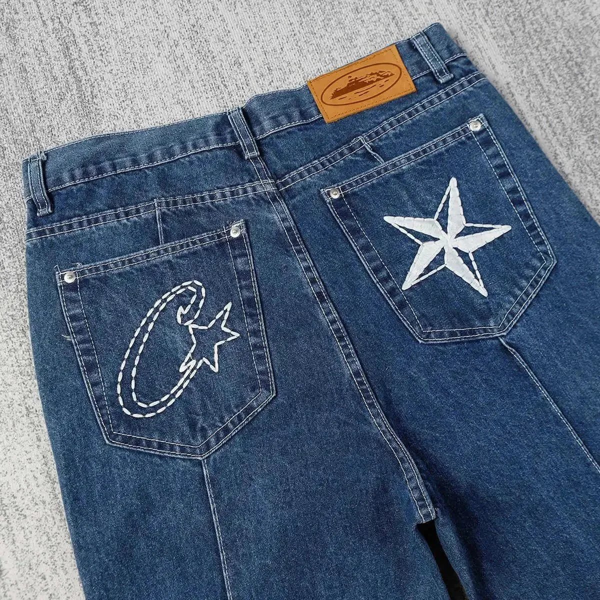 Denim Tears Star Embroidered Light Gray Jeans - 10