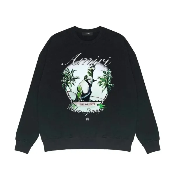 Amiri Dot Logo Crewneck Sweatshirt Black - 4