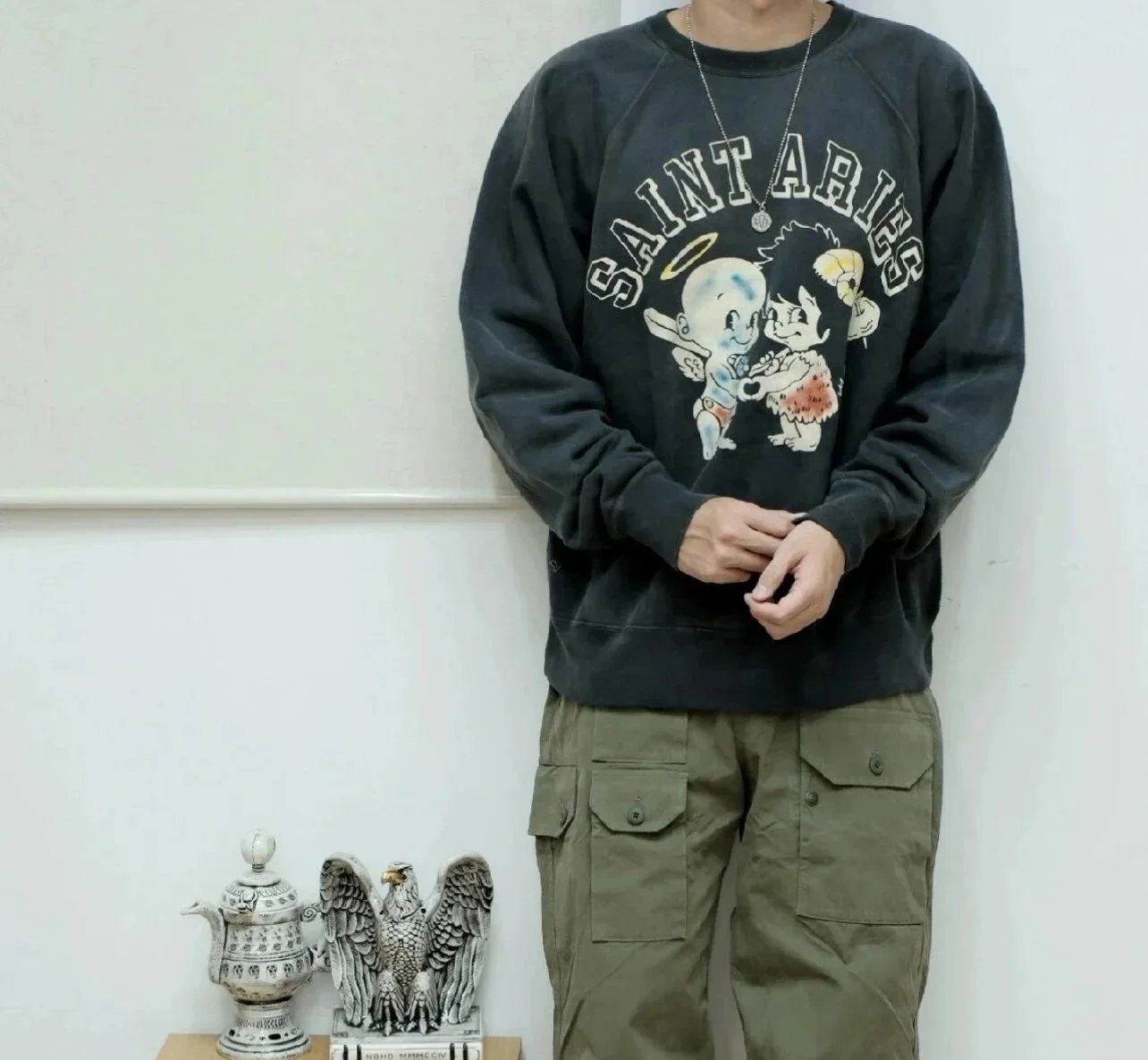 Gallery Dept. Nothing Portion Distressed Graphic Hoodie Black - 8