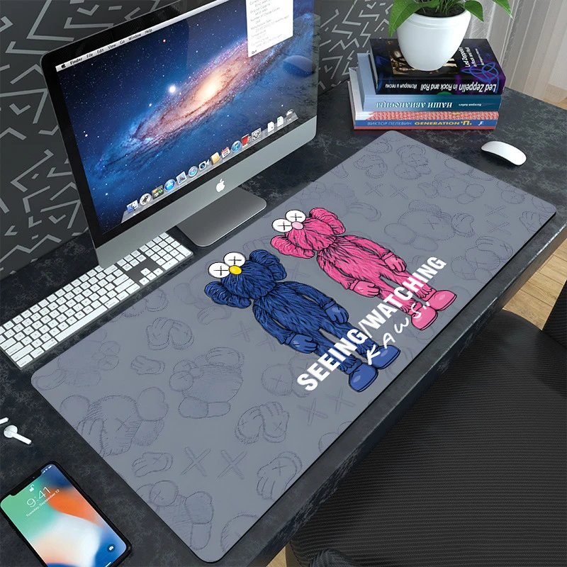 Kaws x Design Seeing / Watching Gray Large Mouse Pad Computer Accessories