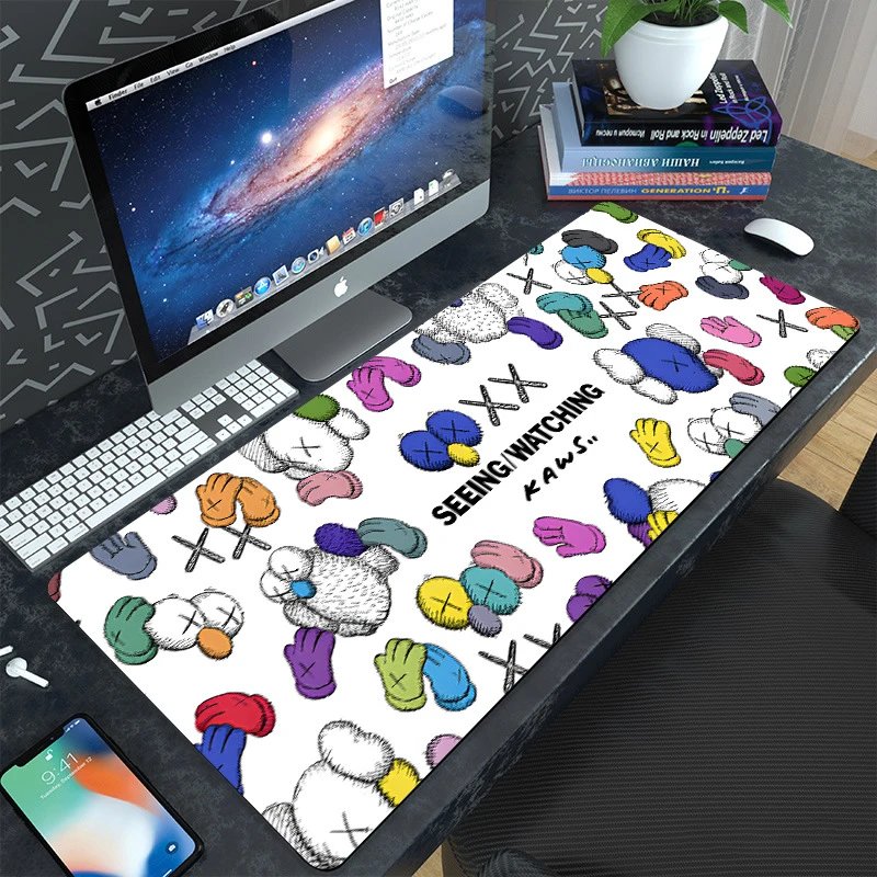 Kaws x Seeing / Watching Mouse Pad Multicolor Desk Accessory Computer Accessories