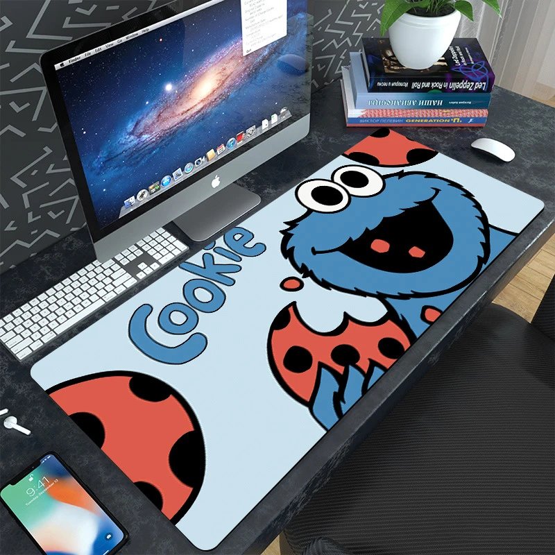Design Sesame Street Cookie Monster Large Mousepad Multicolor Computer Accessory Computer Accessories