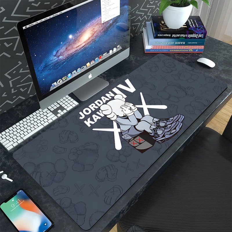 Kaws x Air Jordan IV Black Desk Mat Computer Accessories