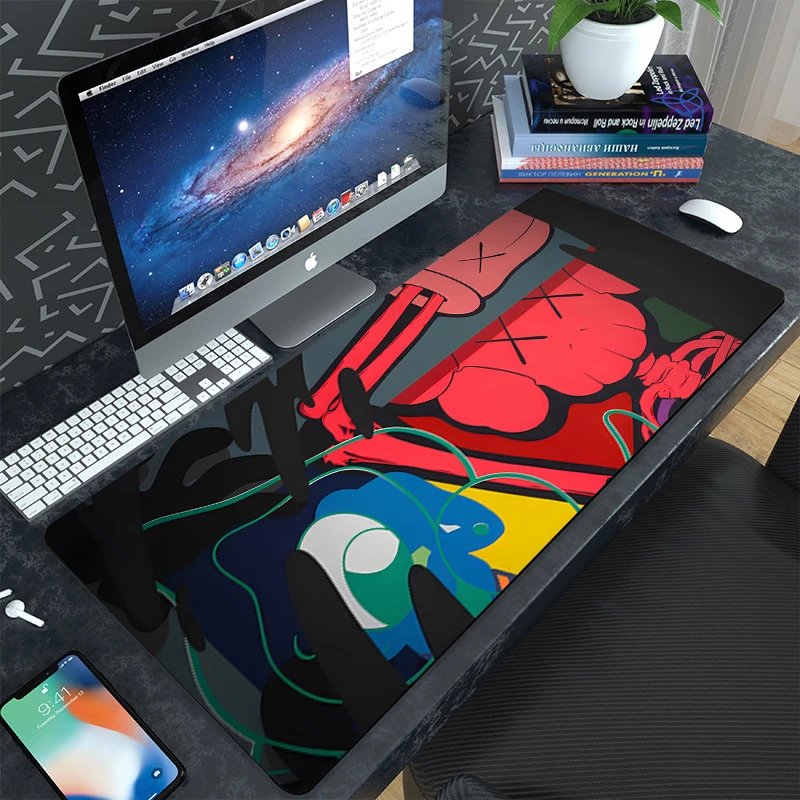 Kaws x Design Large Graphic Mouse Pad Multicolor Desk Mat Computer Accessories
