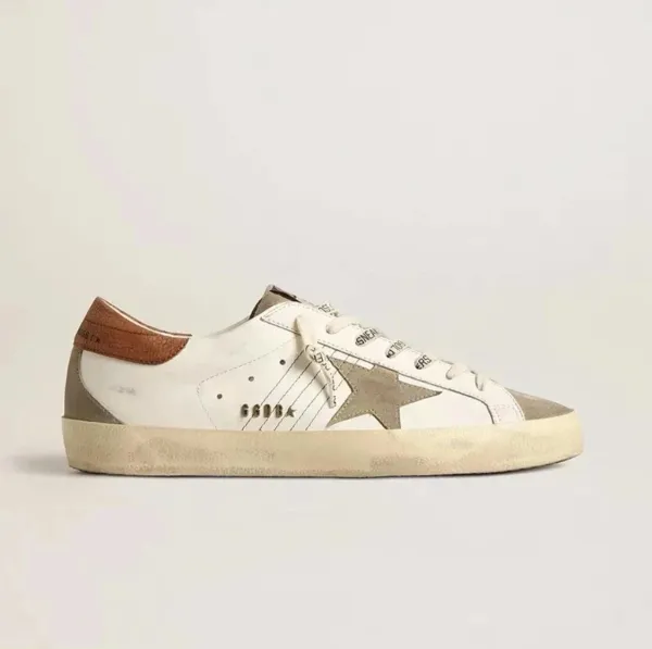 Golden Goose Superstar Distressed White Pink Silver Sneakers - 5