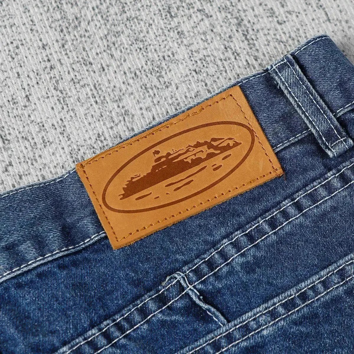 Denim Tears Star Embroidered Light Gray Jeans - 9