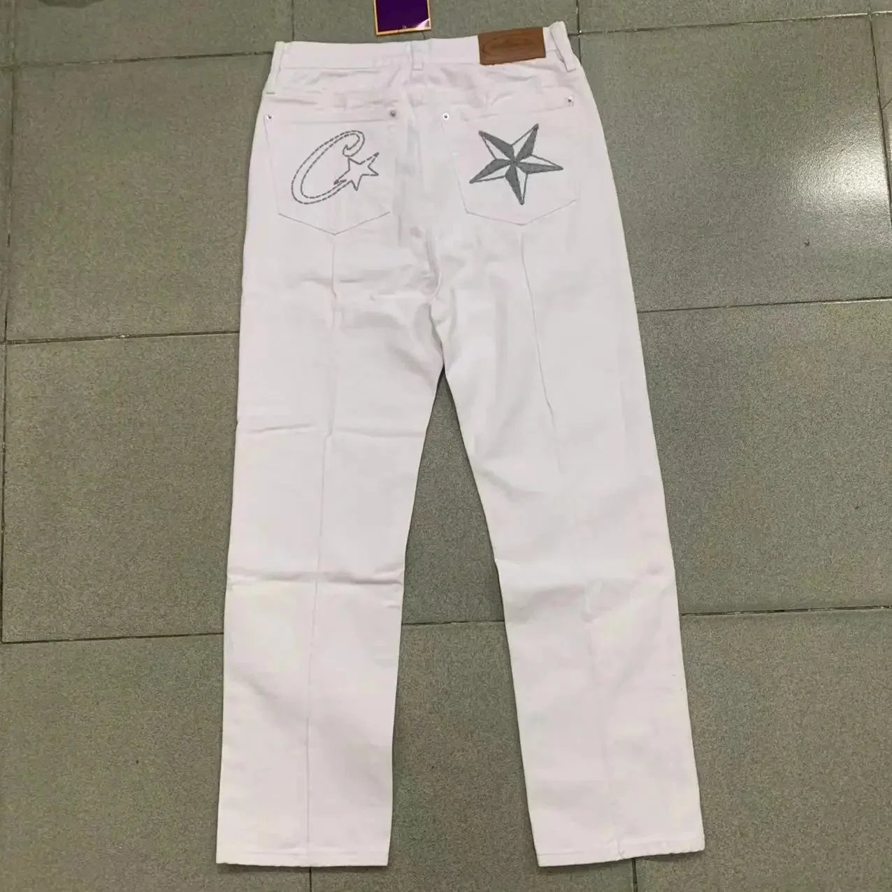 Denim Tears Star Embroidered Light Gray Jeans - 8