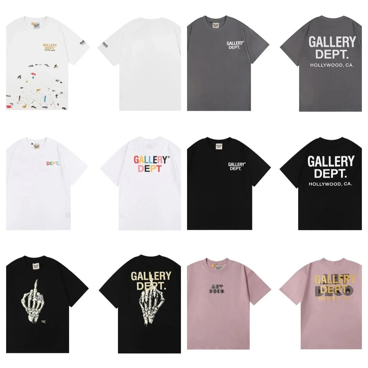 Gallery Dept. Black T-Shirt with Skeleton Print