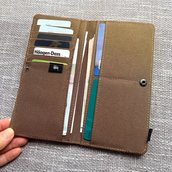 Stüssy Long Wallet Burgundy Canvas Wallet - 5