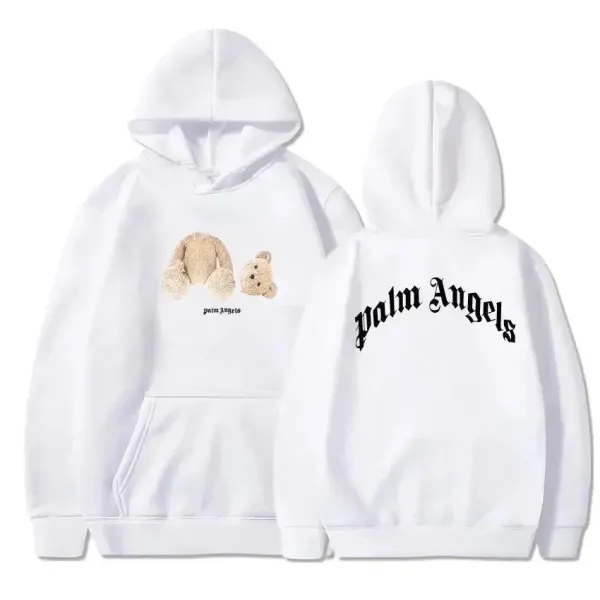 Palm Angels Teddy Bear Graphic Hoodie White - 3