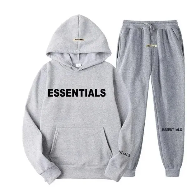 Essentials Orange Logo Hoodie and Sweatpants Set - 10