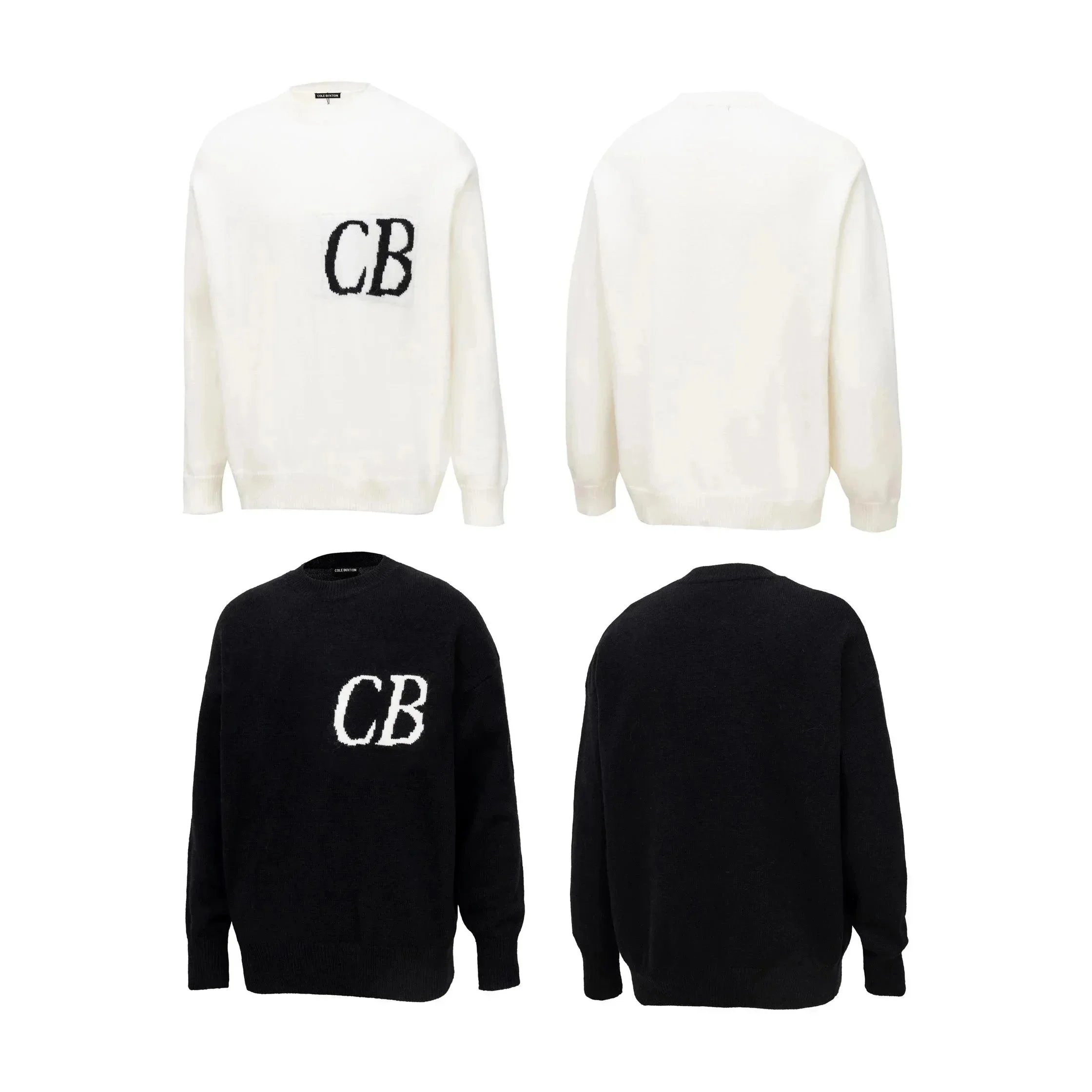 Cole Buxton CB Logo Knit Sweater Black - 3