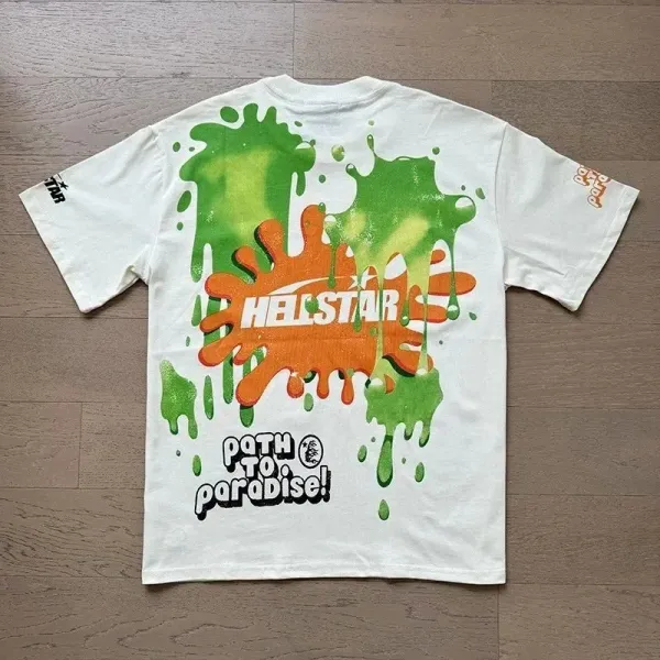 Hellstar Path to Paradise Oversized Graphic T-Shirt Cream - 4
