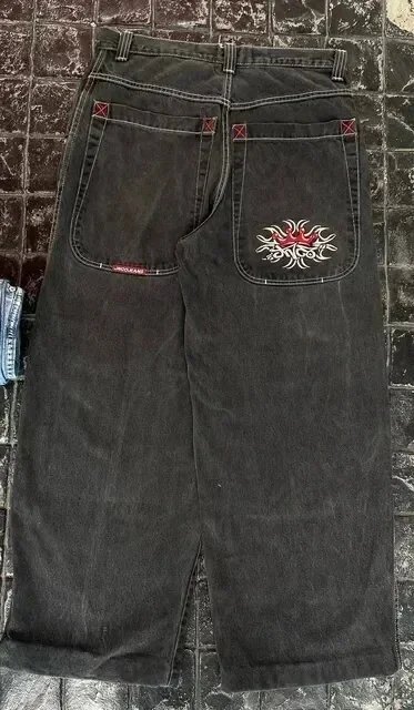 JNCO Jeans Baggy Wide-Leg Black Denim Pants