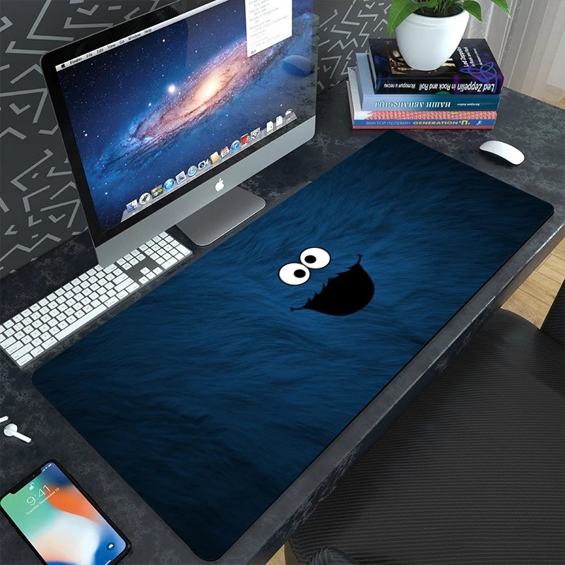 Design Cookie Monster Blue Desk Mat Computer Accessories