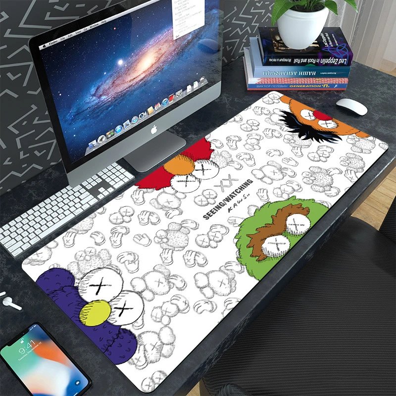 Kaws x Seeing / Watching Large Mouse Pad Multicolor Desk Accessory Computer Accessories