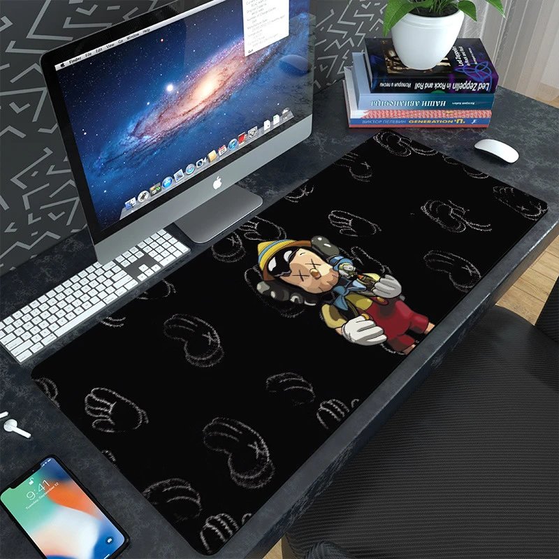 Kaws x Disney Pinocchio Black Mousepad Computer Accessories