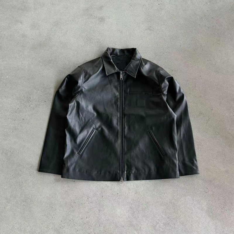 Leather Workwear Jacket Black Outerwear.leather