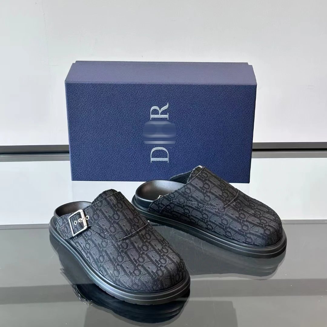 Dior Slippers Oblique Jacquard Buckle Mules image 3
