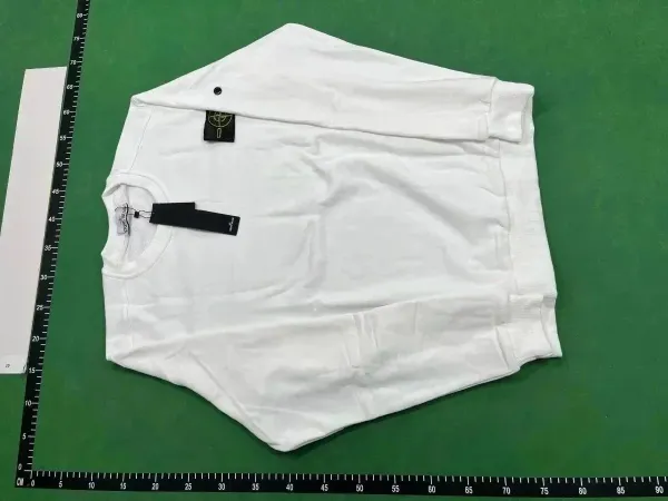 Stone Island Logo Embroidered Black Crewneck Sweatshirt - 20