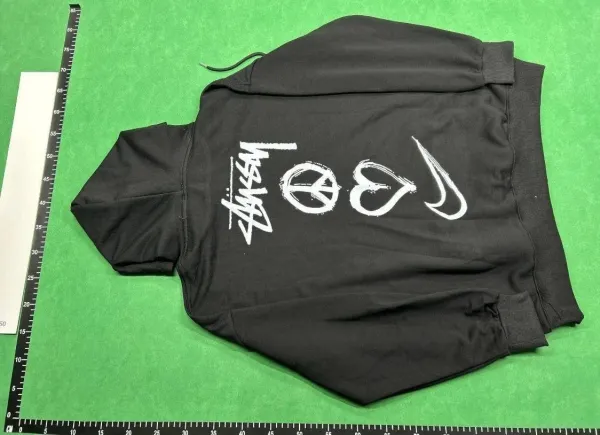 Stüssy x Nike Peace Love Swoosh Black Hoodie - 1