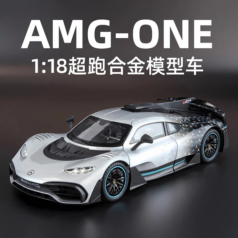 Jinlifang 1:18 Mercedes-AMG ONE Alloy Diecast Model Car Toy with Opening Doors, Lights, Sound, Suspension, Steering & Horn