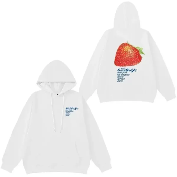 SSENSE x Strawberry Graphic White Hoodie - 1