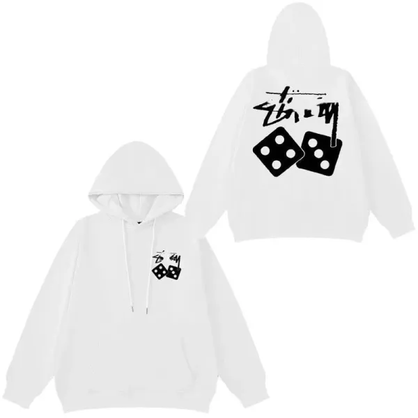 Stüssy Dice Print Hoodie White - 1
