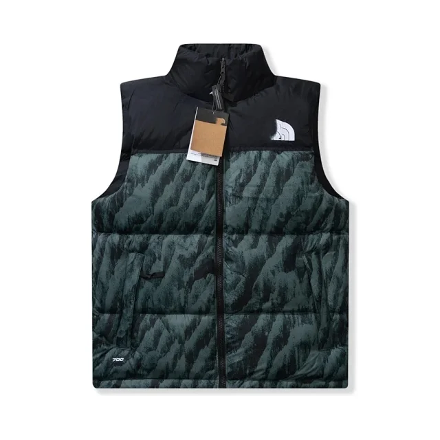The North Face Vests 700-fill hooded color-block puffer vest product detail image 7