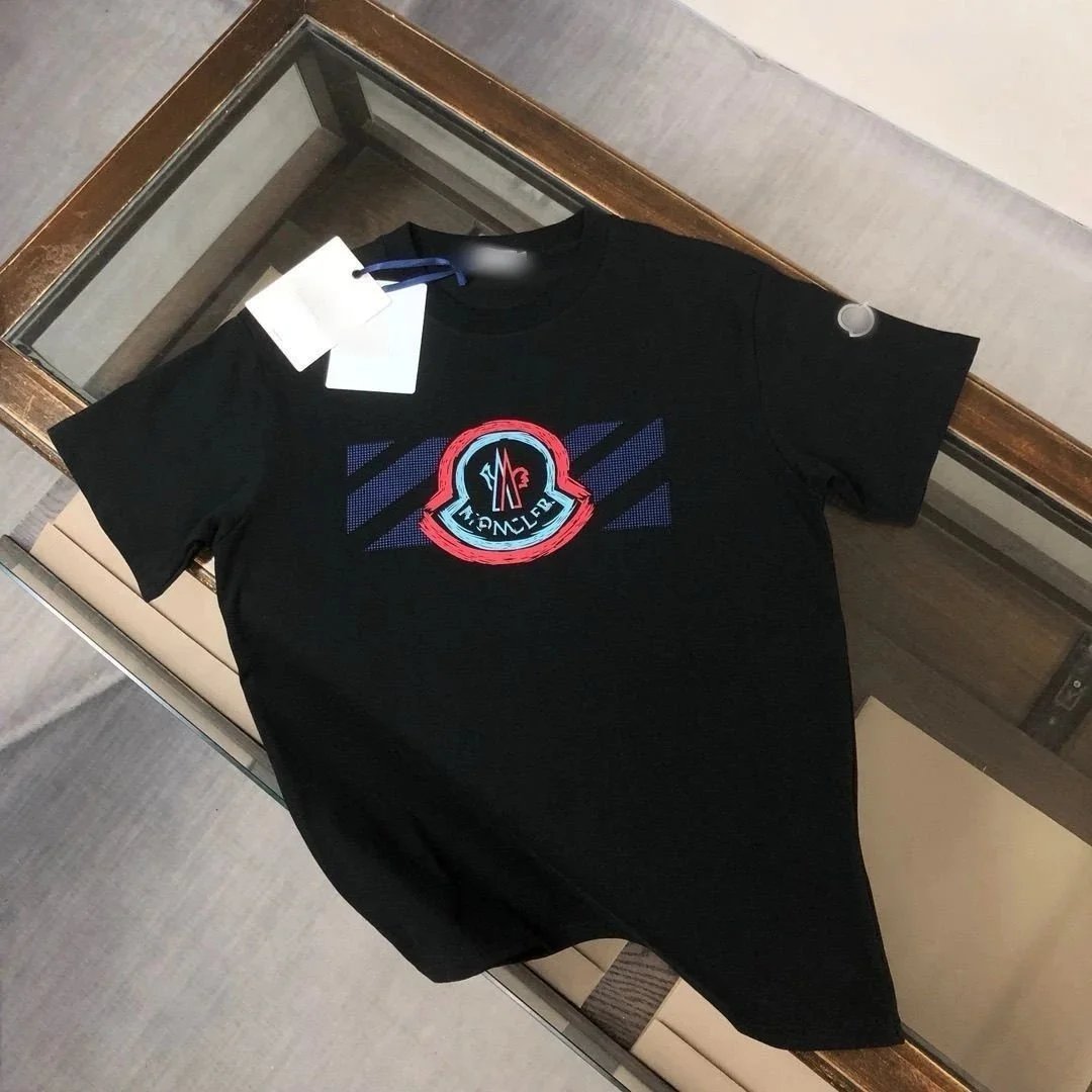 Moncler T-Shirts Short-Sleeve Logo Graphic — 35