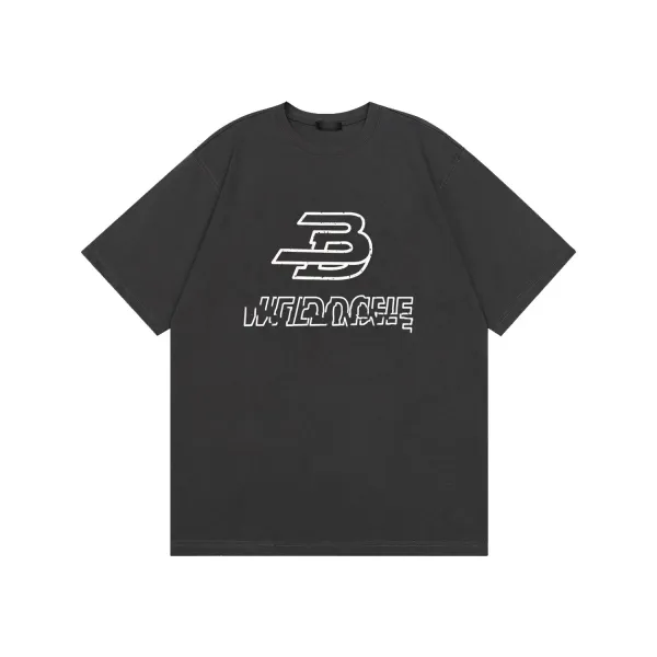 Design B Logo Graphic Oversized T-Shirt Black - 1