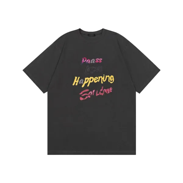 Design Paass Love Happening Graphic T-Shirt Black - 1