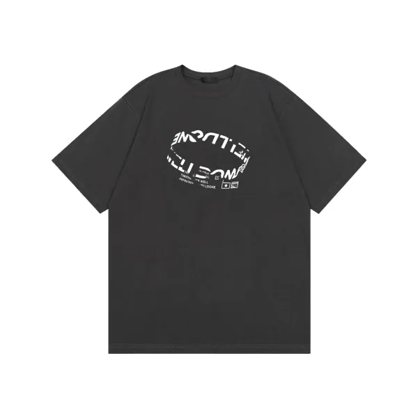 Design Graphic Print Oversized T-Shirt Black - 1