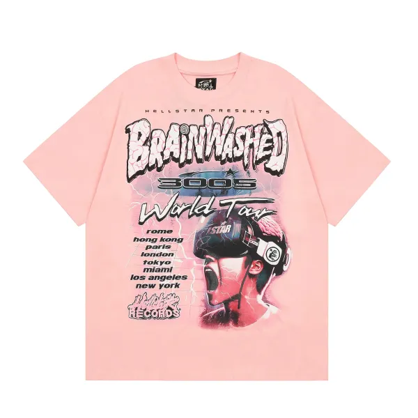 Hellstar Brainwashed 3005 World Tour Pink T-Shirt - 1