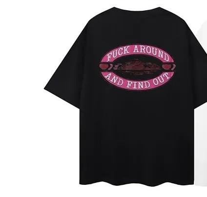 Design Graphic Print Oversized Black T-Shirt - 1