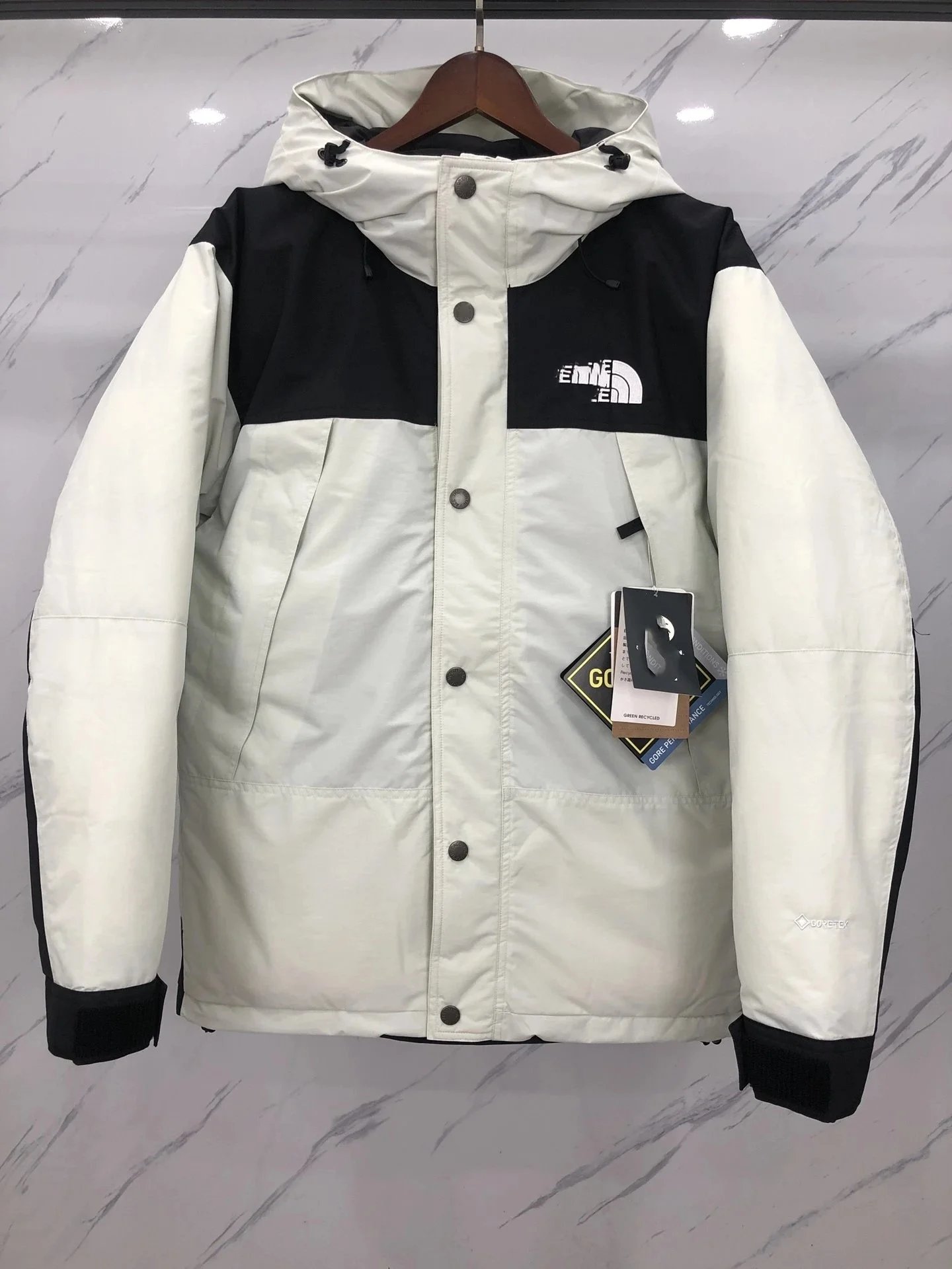 Moncler Down Jacket Black and Ivory Color-Block Puffer Jacket - 8