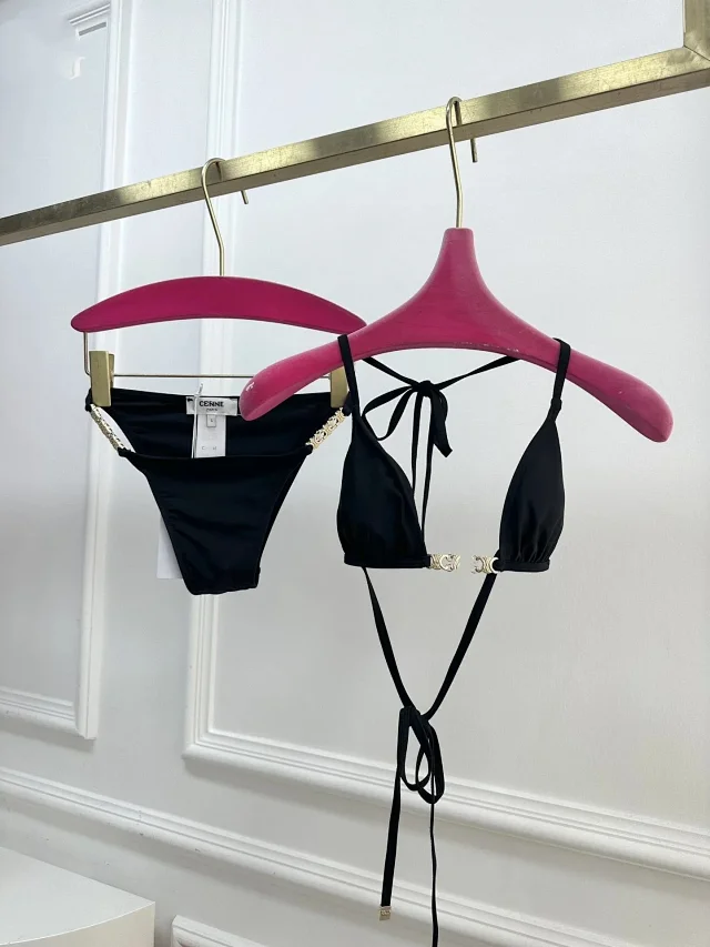 Celine Swimwear Triangle Bikini Set with Triomphe Hardware product detail image 25