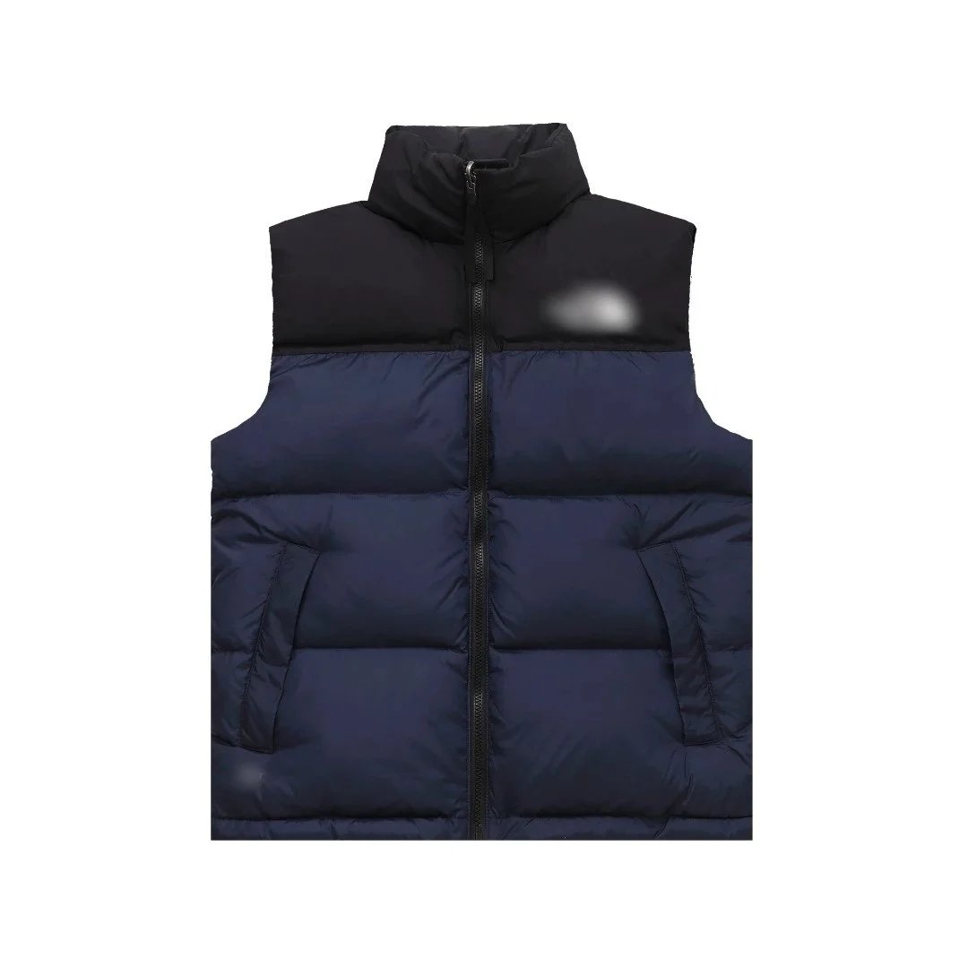 The North Face Vests 700-fill hooded color-block puffer vest — 24