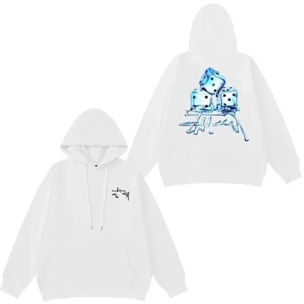 Stüssy Dice Melting Graphic Hoodie White - 1
