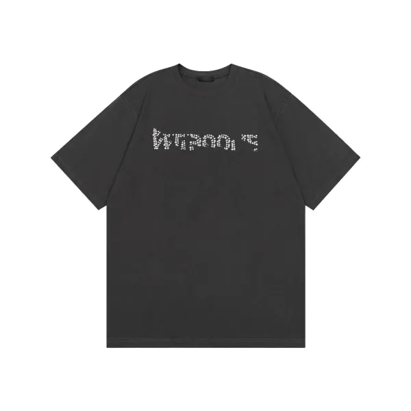 Design Pixelated Text Graphic T-Shirt Black - 1